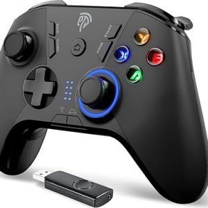 EasySMX Wireless Gaming Controller for Windows PC/Steam Deck/PS3/Android TV BOX, Dual Vibrate Plug and Play Gamepad Joystick with 4 Customized Keys, Battery Up to 14 Hours, Work for Nintendo Switch